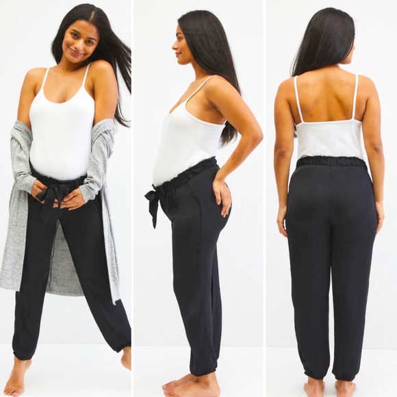 NWT Motherhood Maternity UNDER BELLY CHARMEUSE JOGGER MATERNITY PANTS - Picture 1 of 6